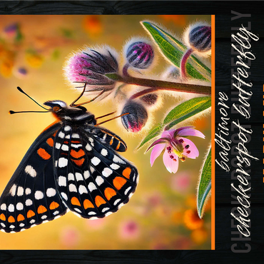 Maryland, Baltimore Checkerspot Butterfly: State Insects Series 1000 Jigsaw Puzzle 3D Modell