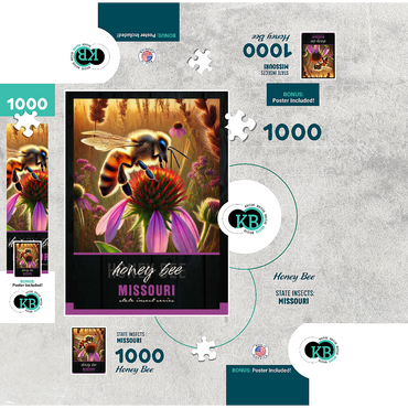 Missouri, Honey Bee: State Insects Series 1000 Jigsaw Puzzle box 3D Modell