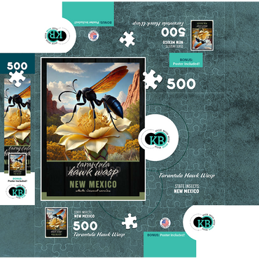 New Mexico, Tarantula Hawk Wasp: State Insects Series 500 Jigsaw Puzzle box 3D Modell