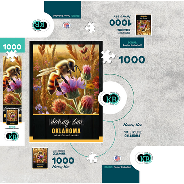 Oklahoma, Honey Bee: State Insects Series 1000 Jigsaw Puzzle box 3D Modell