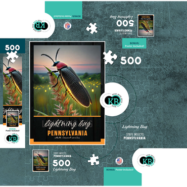 Pennsylvania, Lightning Bug: State Insects Series 500 Jigsaw Puzzle box 3D Modell
