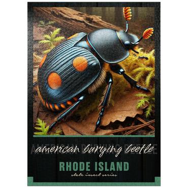 puzzleplate Rhode Island, American Burying Beetle: State Insects Series 1000 Jigsaw Puzzle