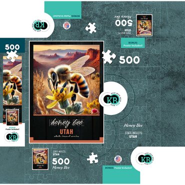 Utah, Honey Bee: State Insects Series 500 Jigsaw Puzzle box 3D Modell