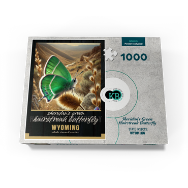 Wyoming, Sheridan's Green Hairstreak Butterfly: State Insects Series 1000 Jigsaw Puzzle box view3