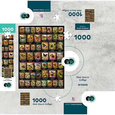 Collage: State Insects Poster, vol.1 1000 Jigsaw Puzzle box 3D Modell
