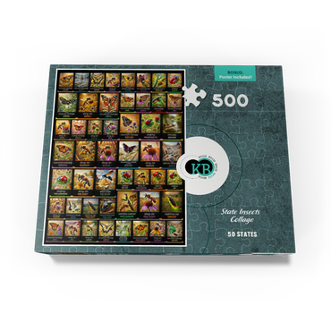 Collage: State Insects Poster, vol.1 500 Jigsaw Puzzle box view3