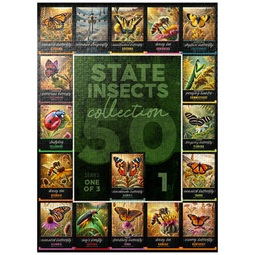 puzzleplate Collage: State Insects Series, Part 1 of 3 1000 Jigsaw Puzzle