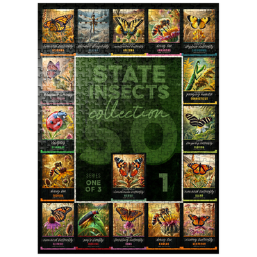puzzleplate Collage: State Insects Series, Part 1 of 3 500 Jigsaw Puzzle