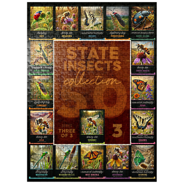 puzzleplate Collage: State Insects Series, Part 3 of 3 500 Jigsaw Puzzle