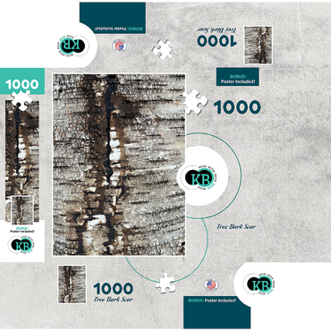 Tree Bark Scar 1000 Jigsaw Puzzle box 3D Modell