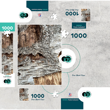 Tree Bark Funny Face 1000 Jigsaw Puzzle box 3D Modell