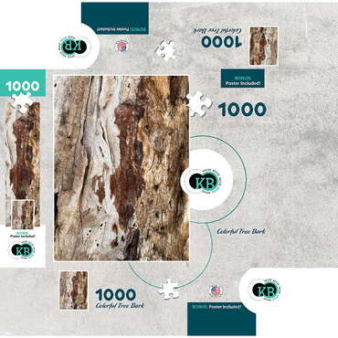 Colorful Tree Bark 1000 Jigsaw Puzzle box 3D Modell