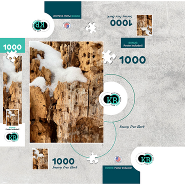Snowy Tree Bark 1000 Jigsaw Puzzle box 3D Modell