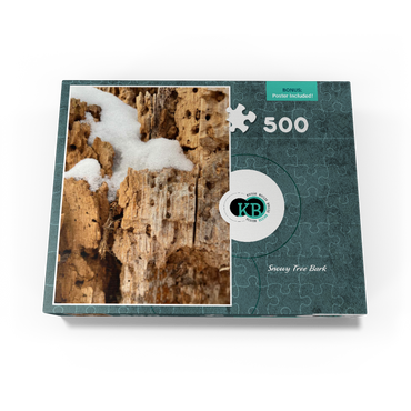 Snowy Tree Bark 500 Jigsaw Puzzle box view3