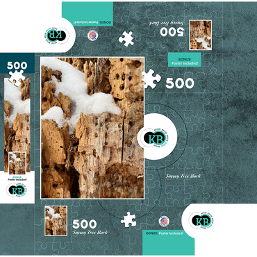 Snowy Tree Bark 500 Jigsaw Puzzle box 3D Modell