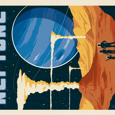 Neptune: The Geysers Of Triton, Vintage Poster 500 Jigsaw Puzzle 3D Modell
