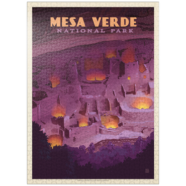 puzzleplate Mesa Verde National Park: Evening Glow, Vintage Poster 1000 Jigsaw Puzzle