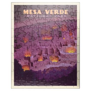 puzzleplate Mesa Verde National Park: Evening Glow, Vintage Poster 100 Jigsaw Puzzle