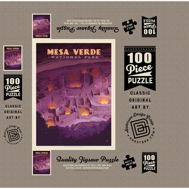 Mesa Verde National Park: Evening Glow, Vintage Poster 100 Jigsaw Puzzle box 3D Modell