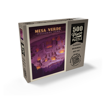 Mesa Verde National Park: Evening Glow, Vintage Poster 500 Jigsaw Puzzle box view2