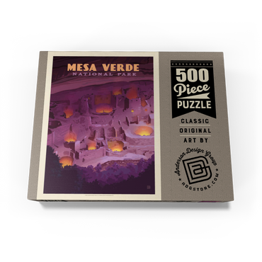Mesa Verde National Park: Evening Glow, Vintage Poster 500 Jigsaw Puzzle box view3