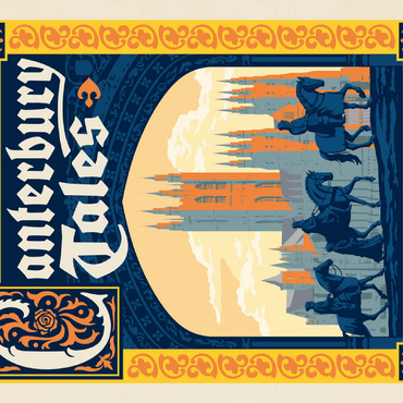 The Canterbury Tales: Geoffrey Chaucer, Vintage Poster 100 Jigsaw Puzzle 3D Modell