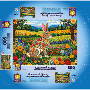 Patchwork Bunny 500 Jigsaw Puzzle box 3D Modell