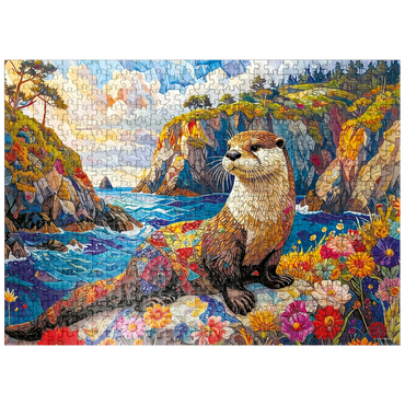 puzzleplate Patchwork Otter 500 Jigsaw Puzzle