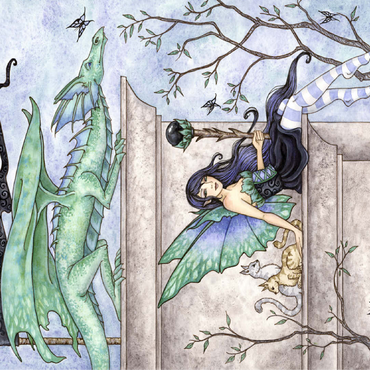 Wind Watchers Dragon - Amy brown 100 Jigsaw Puzzle 3D Modell