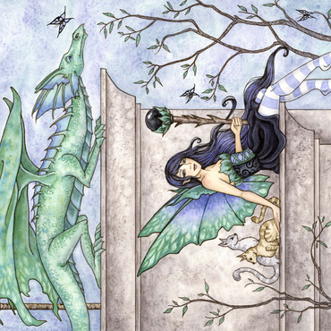 Wind Watchers Dragon - Amy brown 500 Jigsaw Puzzle 3D Modell