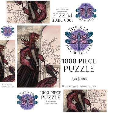 A Faery And Her Pet Dragon - Amy Brown 1000 Jigsaw Puzzle box 3D Modell