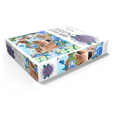 Blue Blossom Buddies Cow Donkey Cat - Sheena Pike 1000 Jigsaw Puzzle box view1