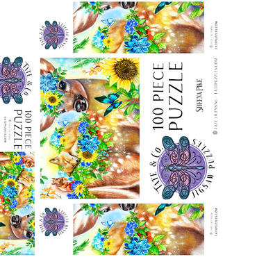 Forest Fawn and Friends Fox squirrel - Sheena Pike 100 Jigsaw Puzzle box 3D Modell