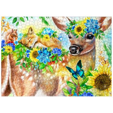 puzzleplate Forest Fawn and Friends Fox squirrel - Sheena Pike 500 Jigsaw Puzzle