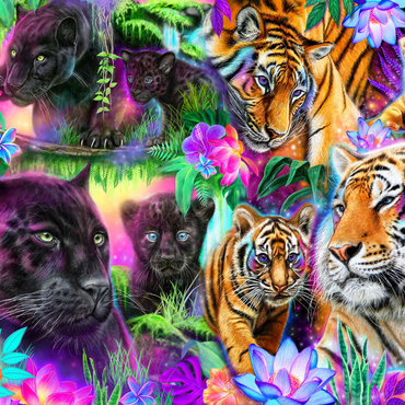 Magical Neon Big Cats - Sheena Pike 1000 Jigsaw Puzzle 3D Modell