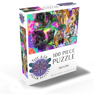 Magical Neon Big Cats - Sheena Pike 100 Jigsaw Puzzle box view2