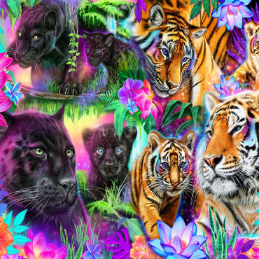 Magical Neon Big Cats - Sheena Pike 100 Jigsaw Puzzle 3D Modell