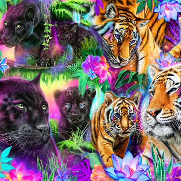 Magical Neon Big Cats - Sheena Pike 500 Jigsaw Puzzle 3D Modell