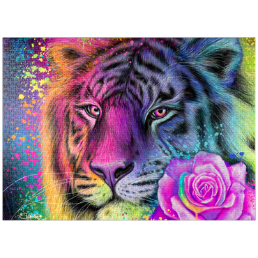 puzzleplate Neon Rainbow Tiger - Sheena Pike 1000 Jigsaw Puzzle