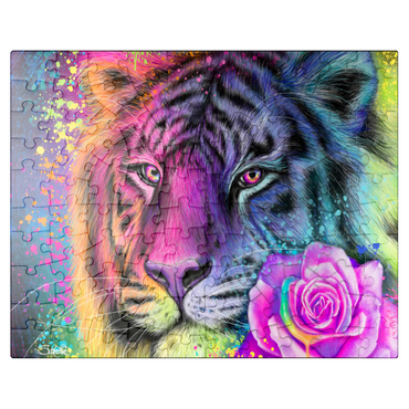 puzzleplate Neon Rainbow Tiger - Sheena Pike 100 Jigsaw Puzzle