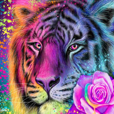 Neon Rainbow Tiger - Sheena Pike 100 Jigsaw Puzzle 3D Modell