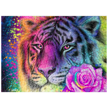 puzzleplate Neon Rainbow Tiger - Sheena Pike 500 Jigsaw Puzzle