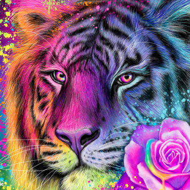 Neon Rainbow Tiger - Sheena Pike 500 Jigsaw Puzzle 3D Modell