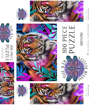Lotus Dream Tiger - Sheena Pike 100 Jigsaw Puzzle box 3D Modell