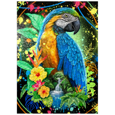 puzzleplate Blue Macaw Animal Spirit - Sheena Pike 500 Jigsaw Puzzle
