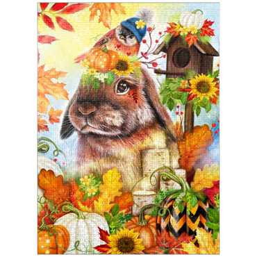 puzzleplate Autumn Greetings Bunny - Sheena Pike 1000 Jigsaw Puzzle