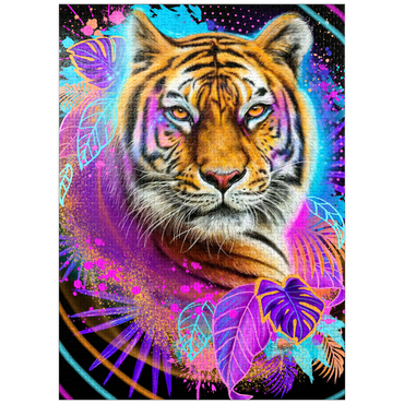 puzzleplate Neon Tiger Animal Spirit - Sheena Pike 1000 Jigsaw Puzzle