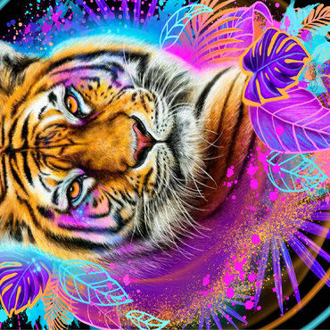 Neon Tiger Animal Spirit - Sheena Pike 100 Jigsaw Puzzle 3D Modell