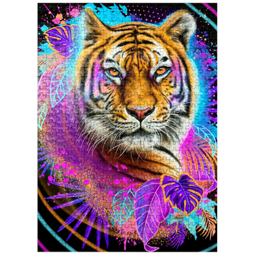 puzzleplate Neon Tiger Animal Spirit - Sheena Pike 500 Jigsaw Puzzle