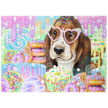 puzzleplate Donut Sweetie Hound Puppy - Sheena Pike 500 Jigsaw Puzzle